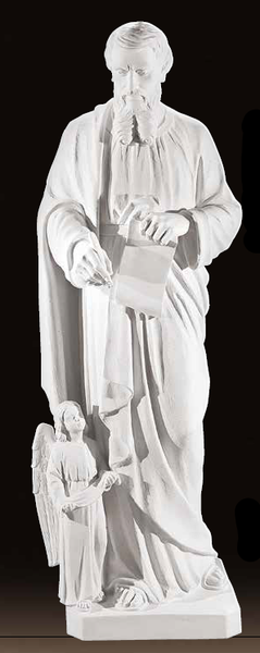 Carrara Marble Saint Mathew Life Size Made in Italy Sculpture